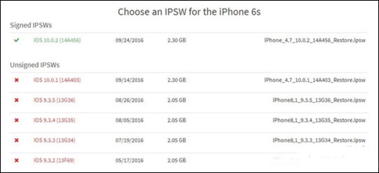 苹果关闭iOS 9.3.5/10.0.1刷机验证2