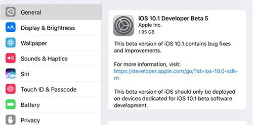 iOS10.1 Beta5升级教程