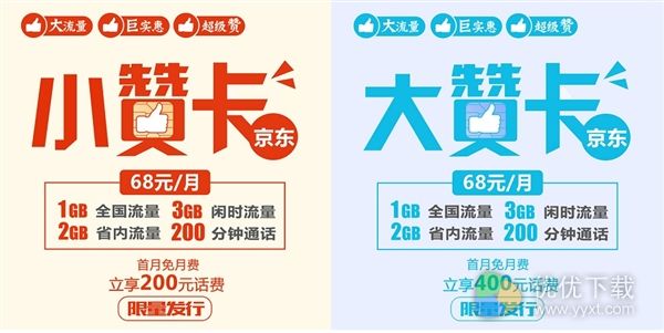 浙江联通推出京东大/小赞卡