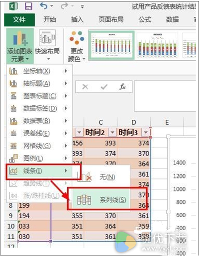 Excel柱形图增加系列线操作说明