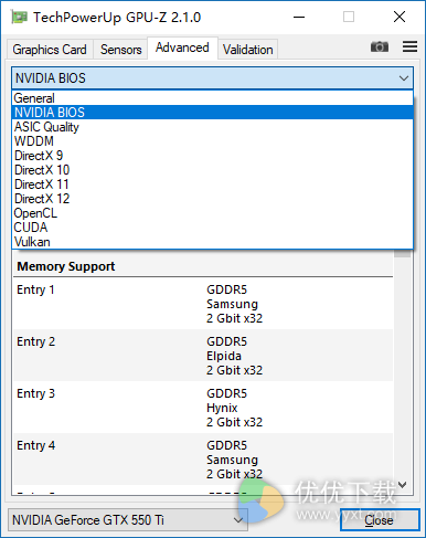 GPU-Z显卡识别神器2.1.0发布：高级标签页