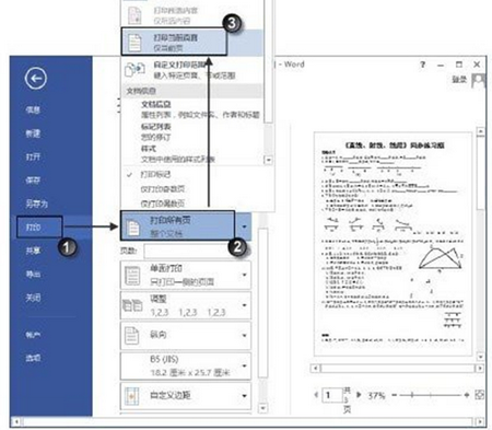 图1　选择“打印当前页面”选项