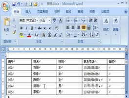 如何将Word2007文字转换为表格