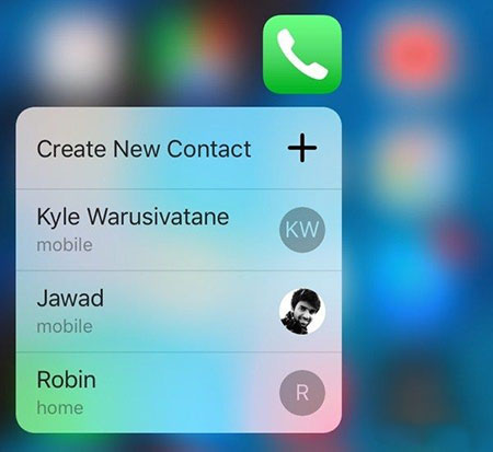 iPhone用3D Touch添加联系人至快捷菜单教程