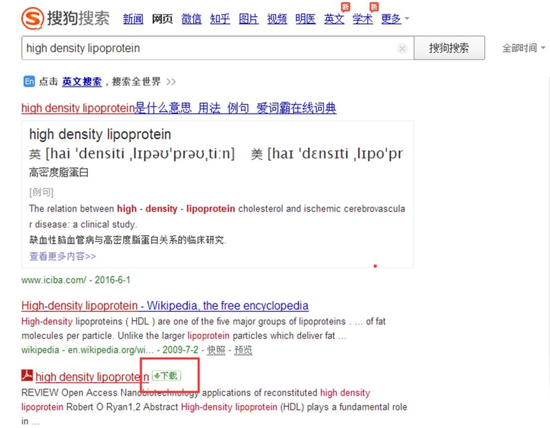 搜狗网页搜索英文结果